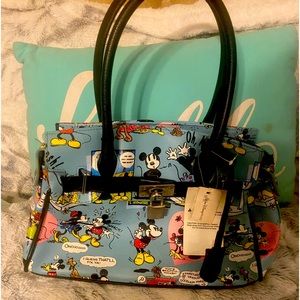 Walt Disney World Minnie & Mickey Mouse Lock & Key Satchel Purse